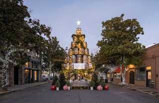 St. Helena's Holiday Wine Barrel Tree