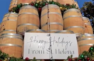 Beringer Vineyards St. Helena's Holiday Wine Barrel Tree
