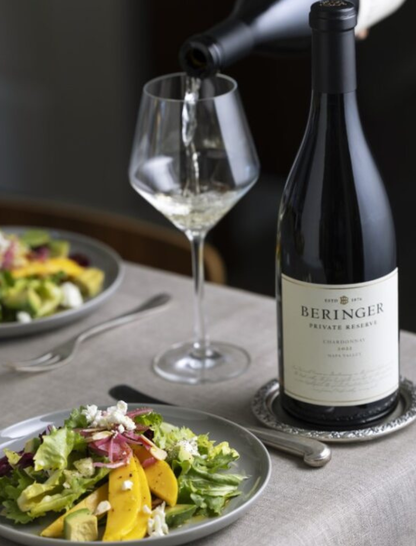 Mango avocado salad with Beringer Private Reserve Chardonnay