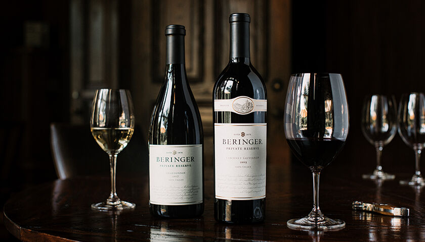 Beringer wines on a table