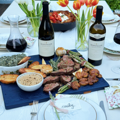 Brunch table with Private Reserve wines