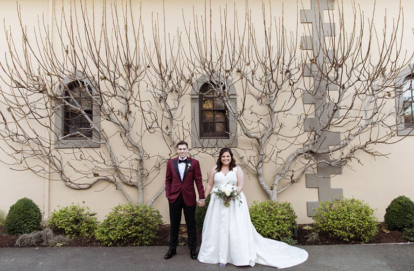 Wedding couple at Beringer winery