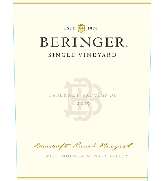 2015 Beringer Bancroft Ranch Howell Mountain Cabernet Sauvignon Front Label