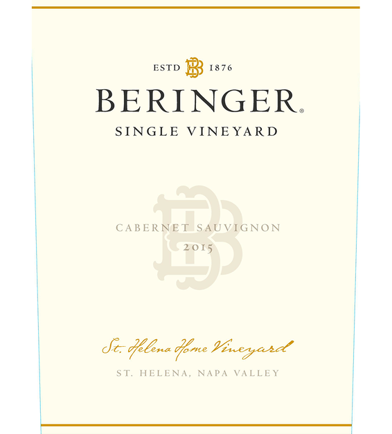 2015 Beringer Saint Helena Home Vineyard Saint Helena Cabernet Sauvignon Front Label