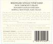 2018 Bancroft Ranch Howell Mountain Cabernet Franc Back Label, image 3