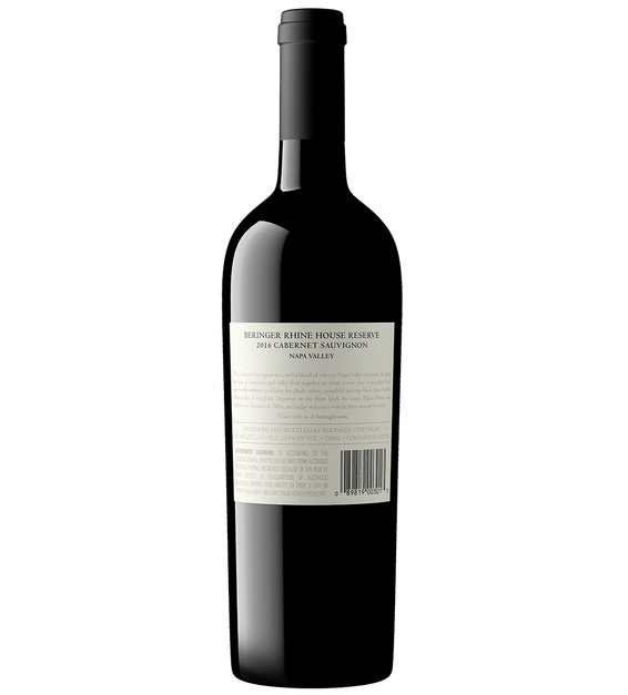 2016 Beringer Rhine House Reserve Napa Valley Cabernet Sauvignon Bottle Shot Back Label