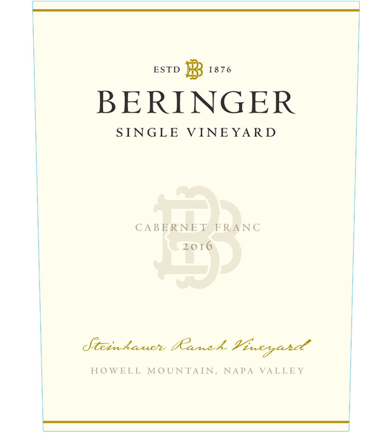 2016 Beringer Steinhauer Ranch Howell Mountain Cabernet Franc Front Label