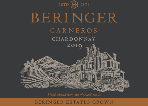 2019 Beringer Winery Exclusive Carneros Chardonnay Front Label