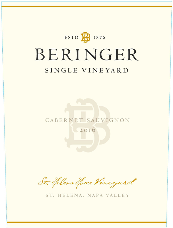 2016 Beringer St Helena Home Vineyard Cabernet Sauvignon Front Label