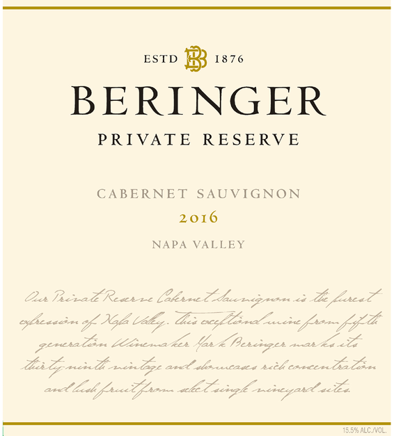 2016 Beringer Private Reserve Napa Valley Cabernet Sauvignon