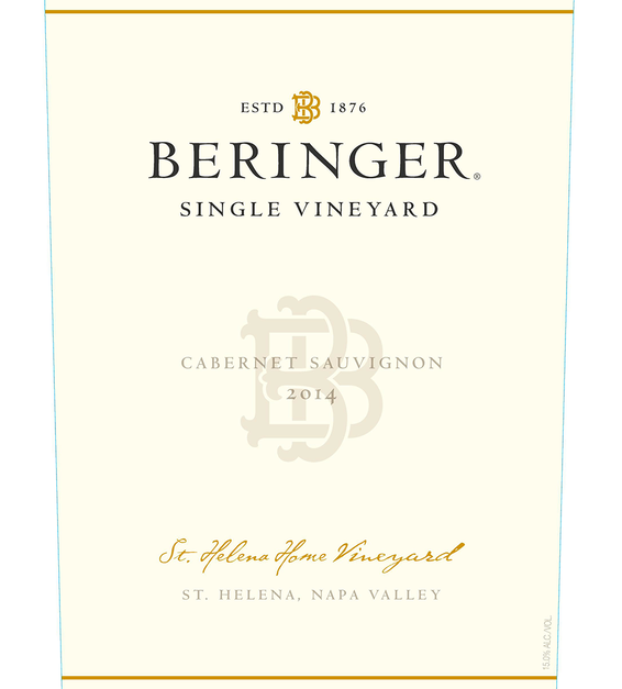 2014 Beringer Saint Helena Home Vineyard Saint Helena Cabernet Sauvignon Front Label